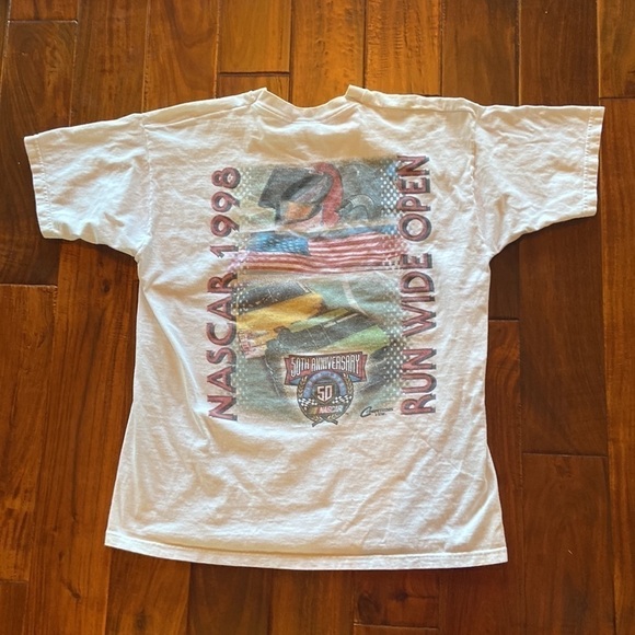 Mens vintage 90s NASCAR 50th Anniversary Run Wide Open Tee in Size XL - Picture 2 of 5